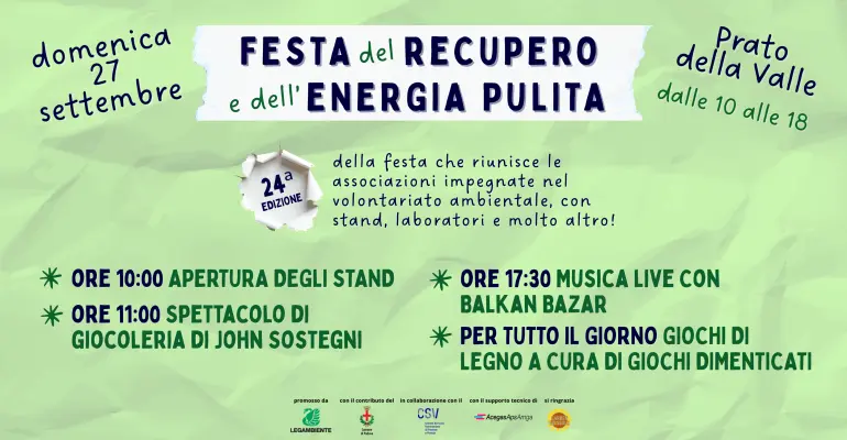 Locandina evento Festa recupero 2026 realizzata da Legambiente